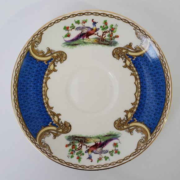 Blue Myott Vintage Staffordshire Chelsea Bird in Blue English Cup Saucer Set - Picture 3 of 9